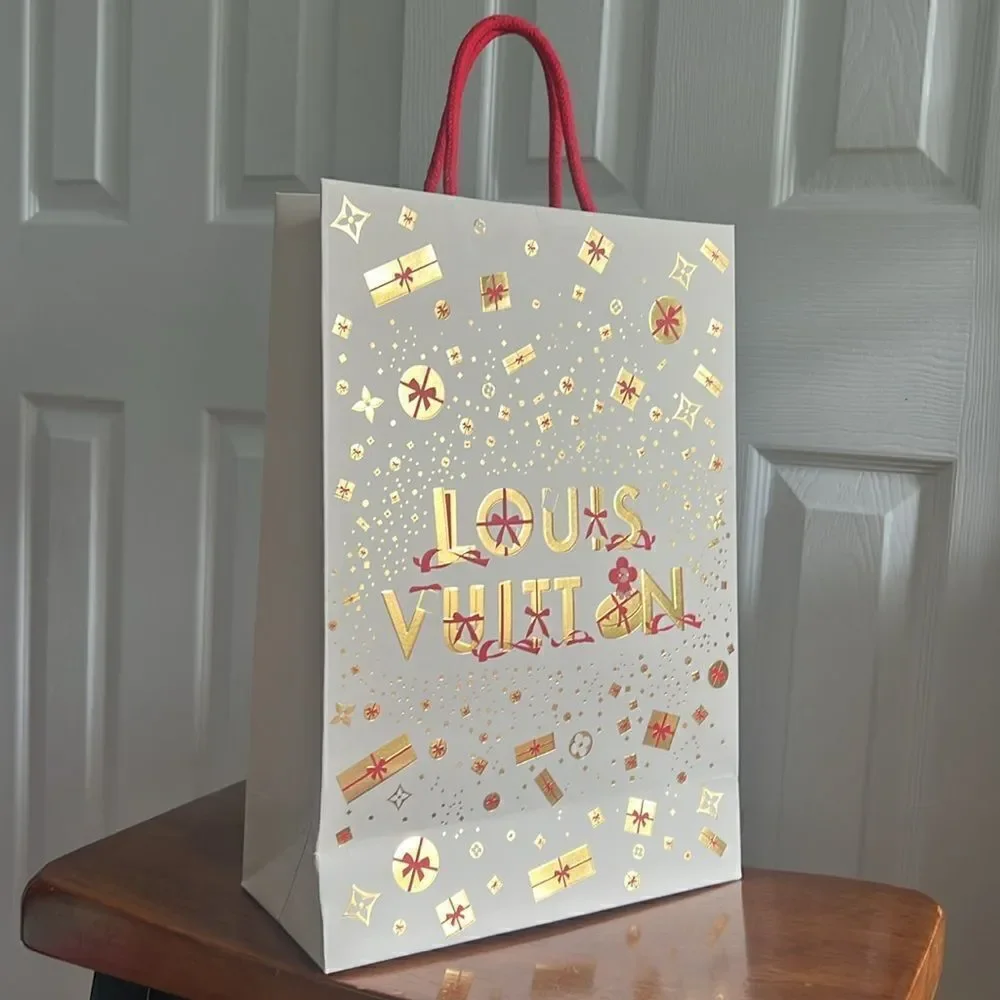 Louis Vuitton Limited Edition Holiday Gift Bag with bows